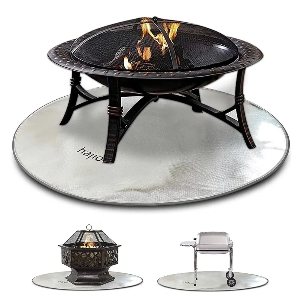 Round Fire Pit Mat Under Grill Mat